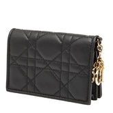 ディオール レディディオール カナージュ カードケース ブラック レザー レディース Dior 【中古】